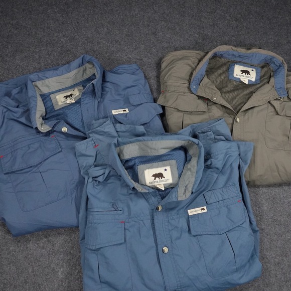 Dakota Grizzly Other - Dakota Grizzly Mens XXL Lot of 3 Nylon Fishing Shirts Blue Grey Long Sleeve PFG